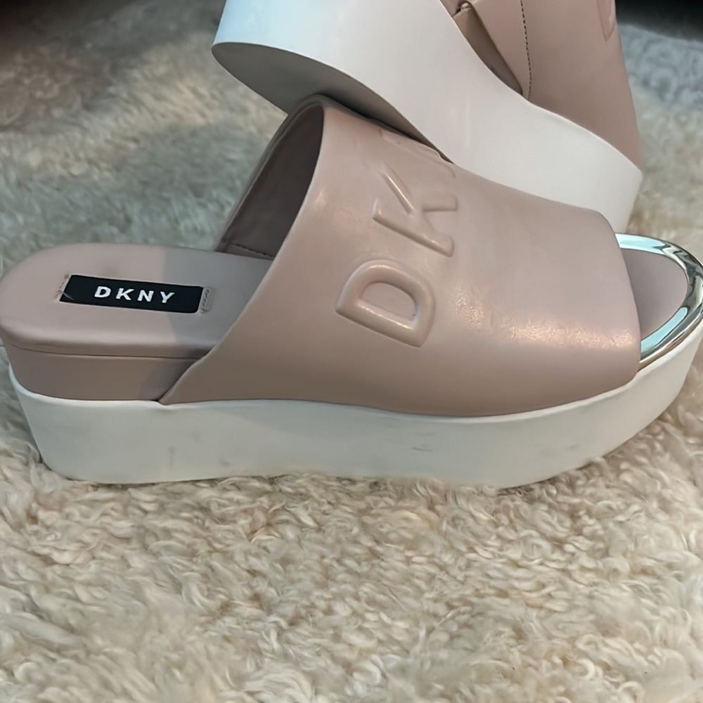 DKNY platform slip on sandals